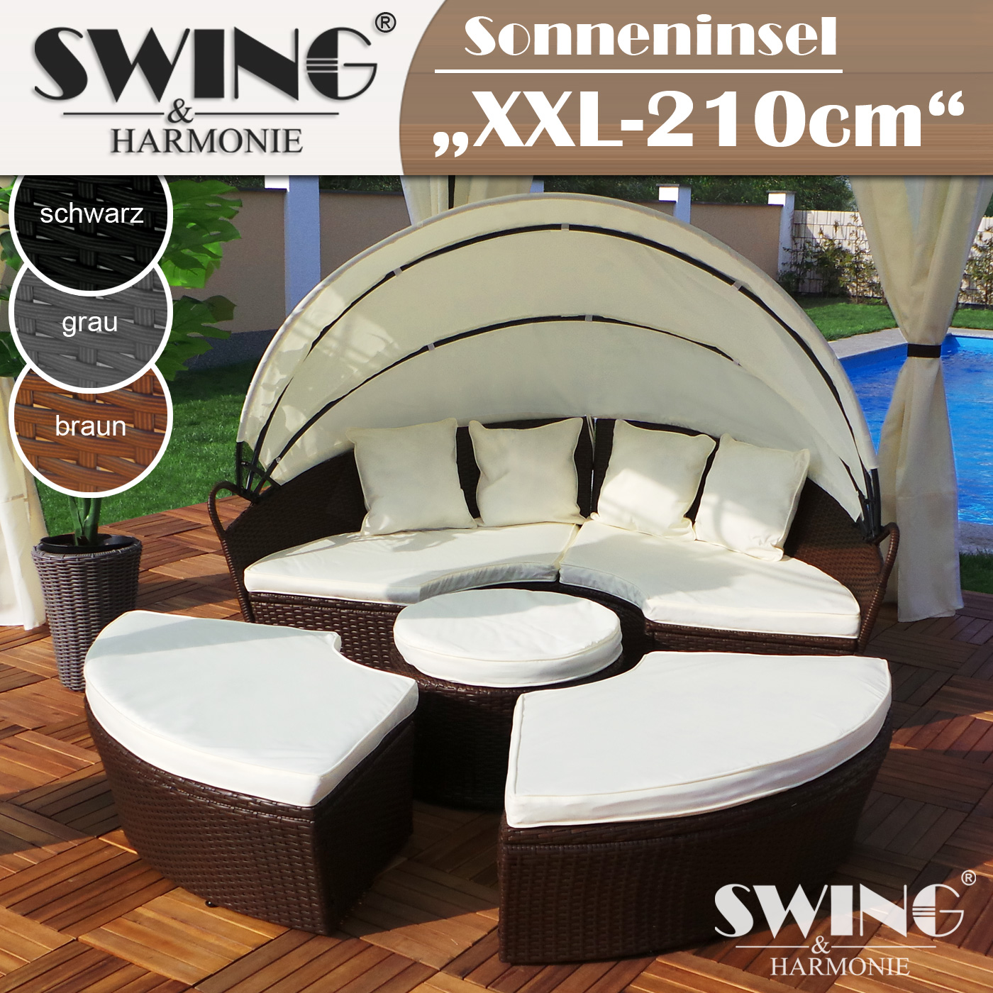PolyRattanSonneninselGartenmobelPolyrattanLoungeInselSitzgruppe PolyRattanSonneninselGartenmobelPolyrattanLoungeInselSitzgruppe