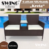 Polyrattan Sitzbank - Kreta - braun