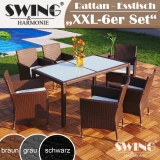 Rattan Esstisch - 6 Personen