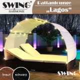 LED - Doppelliege - Lagos - braun