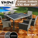 Rattan Esstisch - 6 Personen