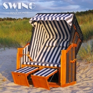 Strandkorb - Rgen - blau/weiss