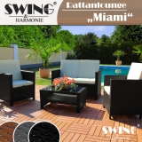 Rattan Sitzgruppe - Miami - schwarz