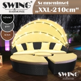 LED - Rattan Sonneninsel - 210cm